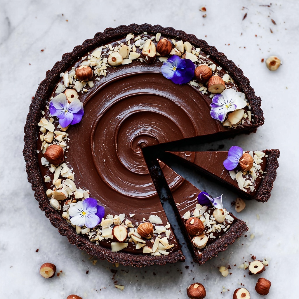 Chocolate Hazelnut Tart (Vegan) Recipe - Recipe Image