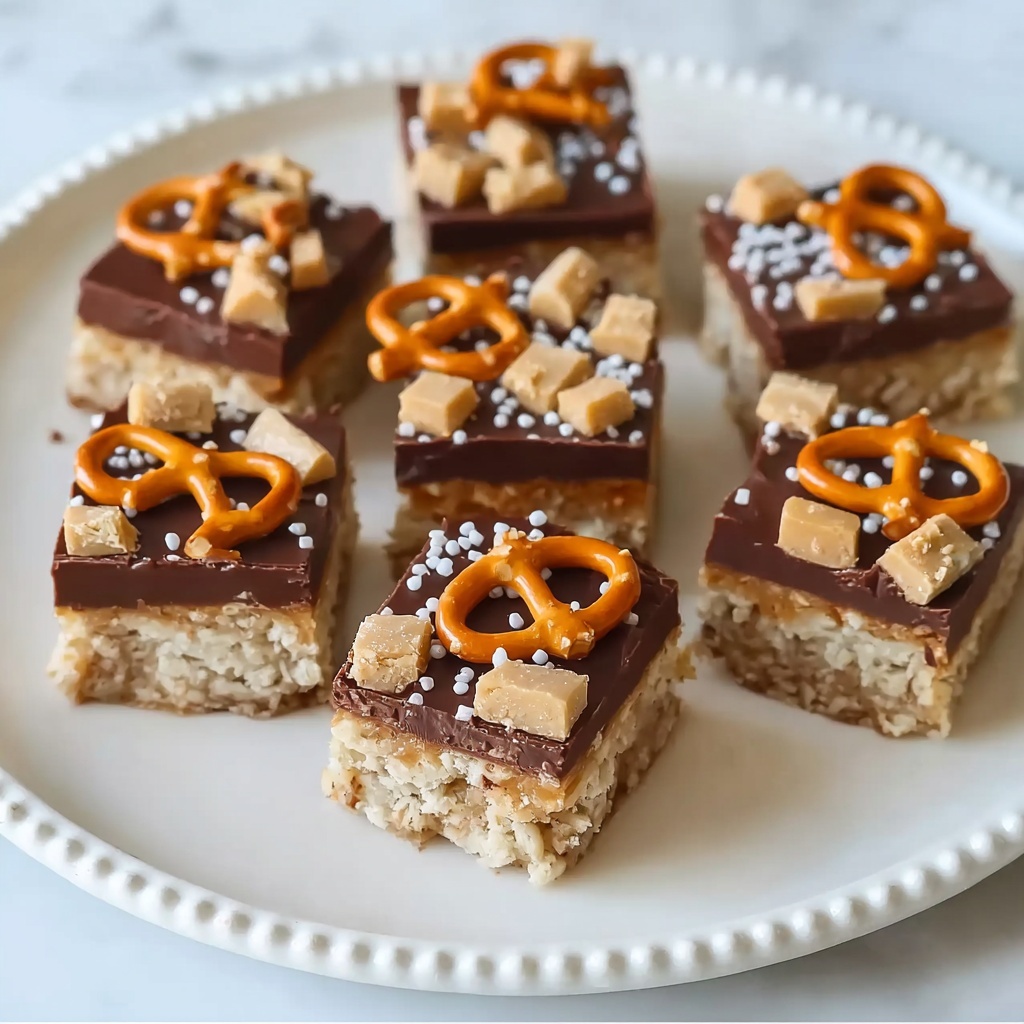 Chocolate Pretzel Peanut Butter Squares Recipe - Recipe Image