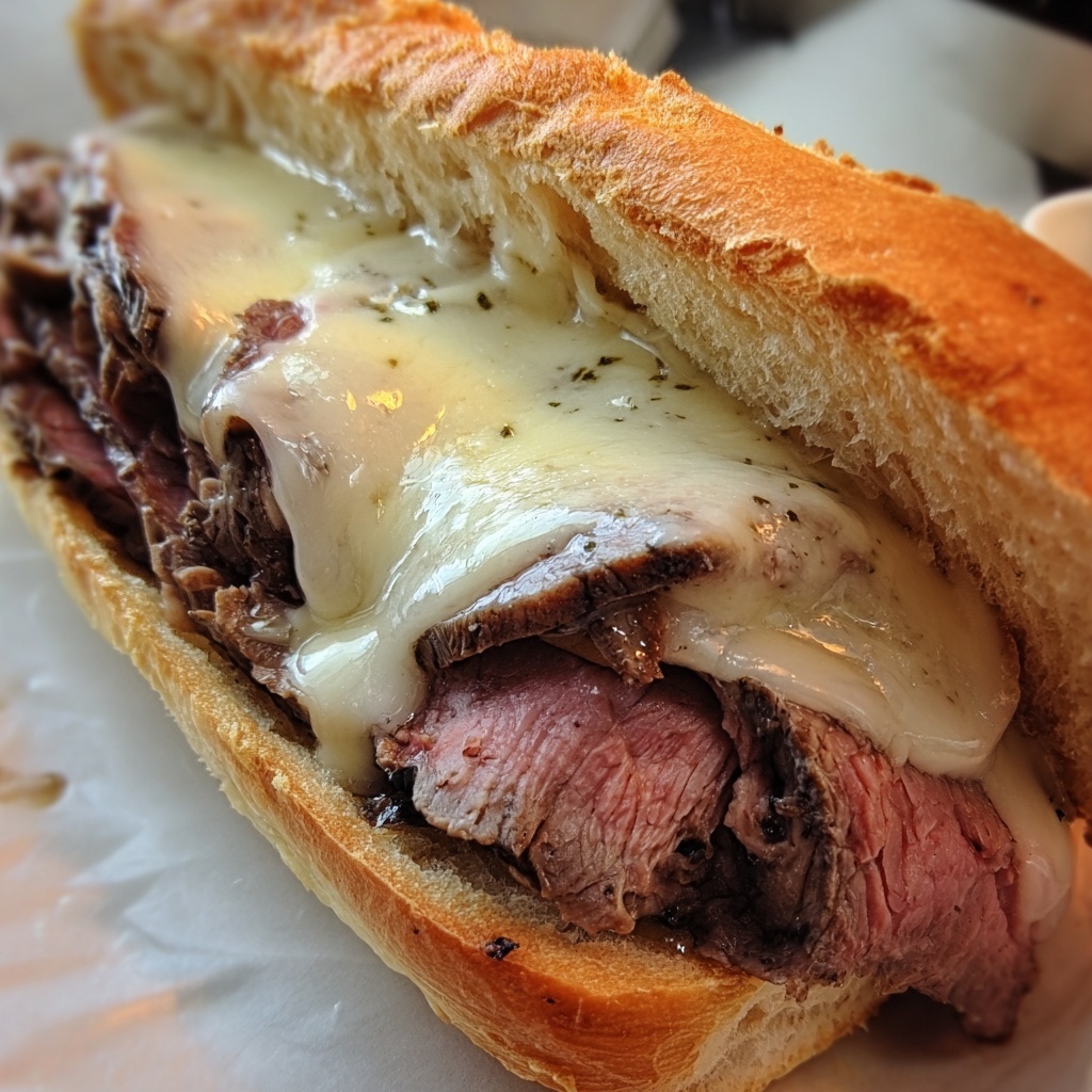 Game Day Garlic Steak and Cheese Sandwiches Recipe - Recipe Image