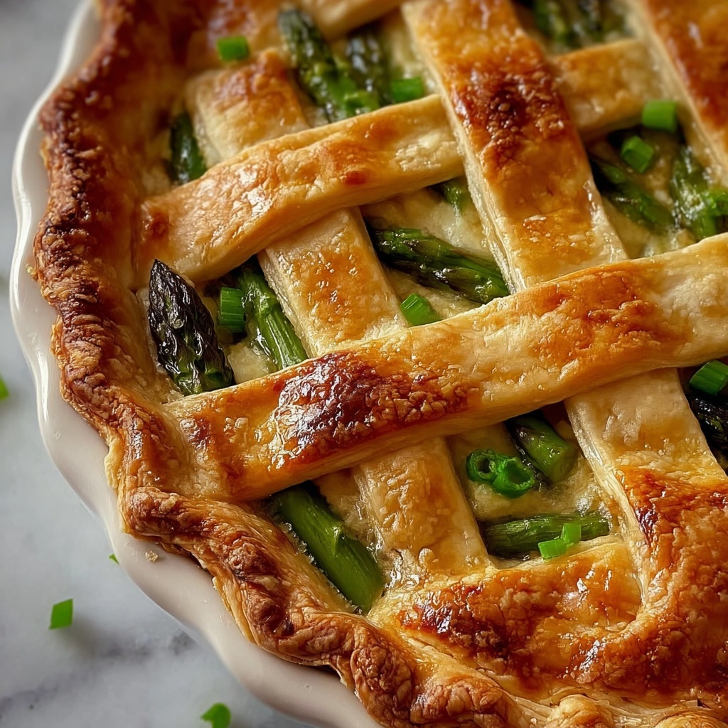Asparagus Pie with Swiss and Parmesan Cheese Recipe - Recipe Image
