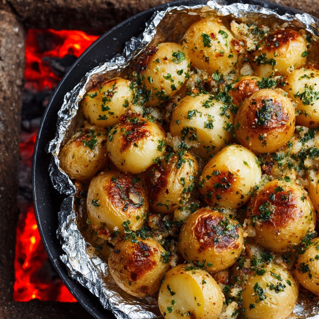 Cheesy Foil Pack Potatoes Recipe - Recipe Image