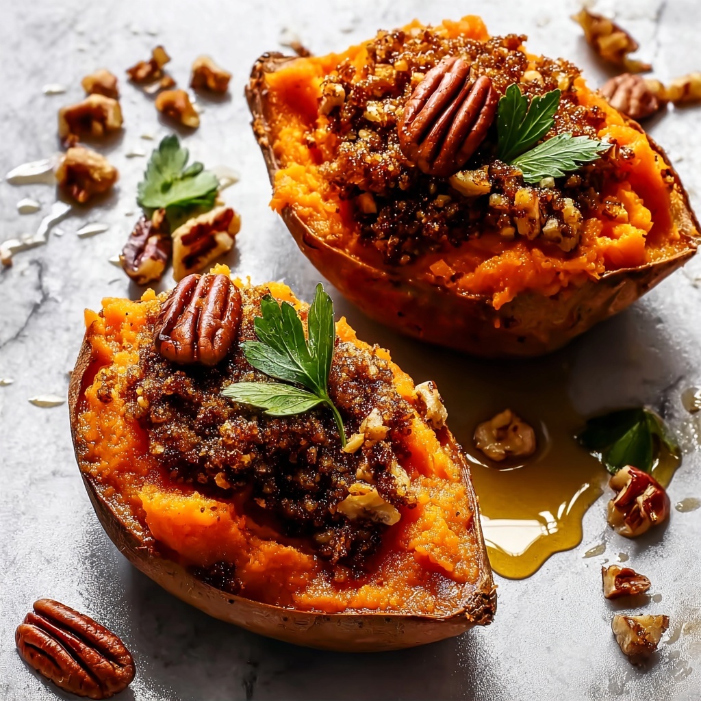Twice Baked Sweet Potatoes with Pecan Streusel Recipe - Recipe Image