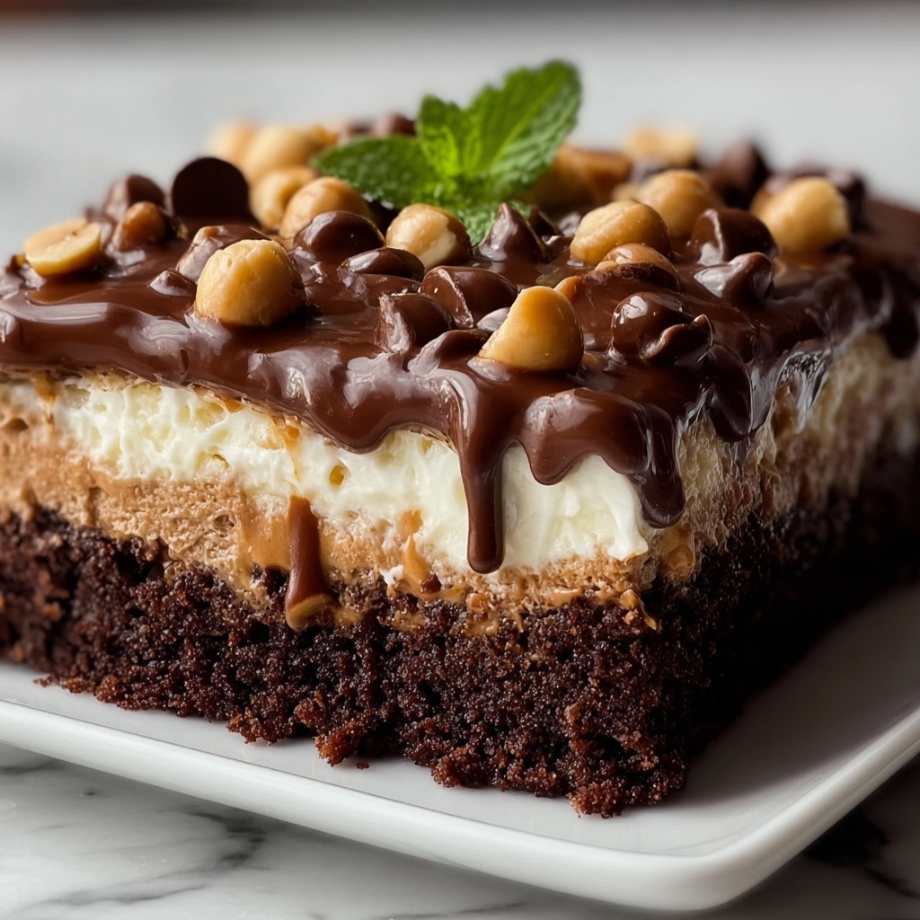 Chocolate Peanut Butter Poke Cake Recipe - Recipe Image