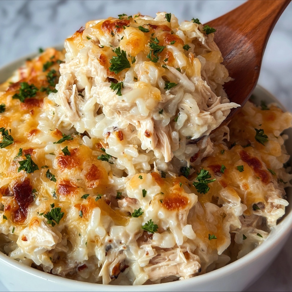 Chicken Alfredo Rice Casserole Recipe - Recipe Image