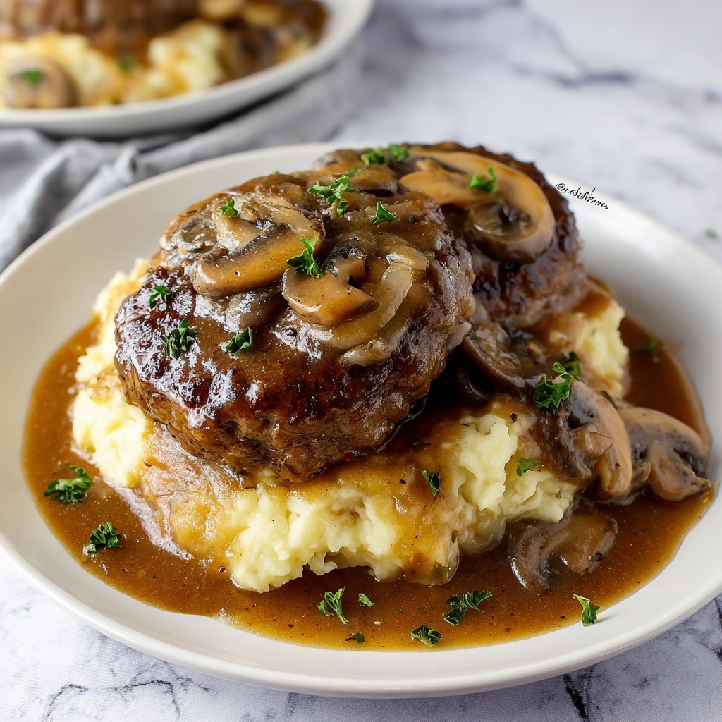 Bobby Flay Salisbury Steak with Mushroom Gravy Recipe - Recipe Image