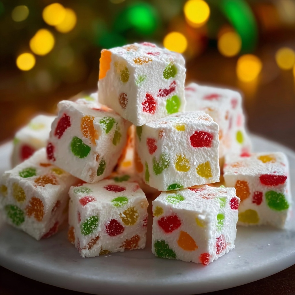 Easy Christmas Gumdrop Nougat Candy Recipe - Recipe Image