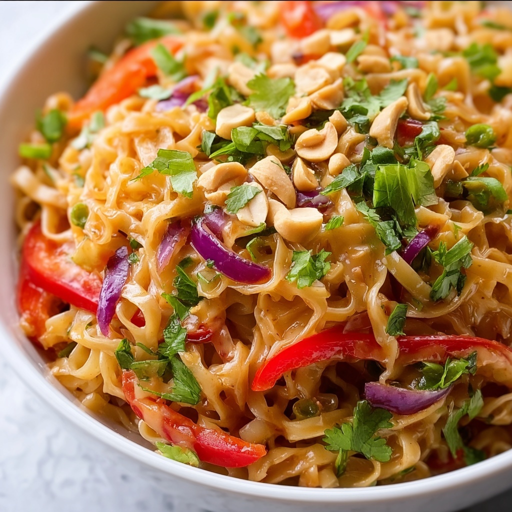 Thai Pasta Salad with Peanut Dressing Recipe - Recipe Image