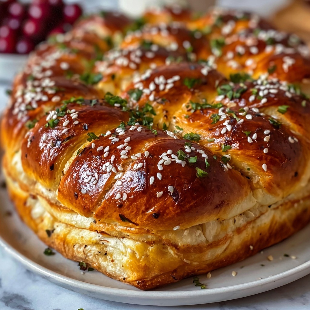Garlic Herb Stuffed Sourdough Bread Recipe - Recipe Image