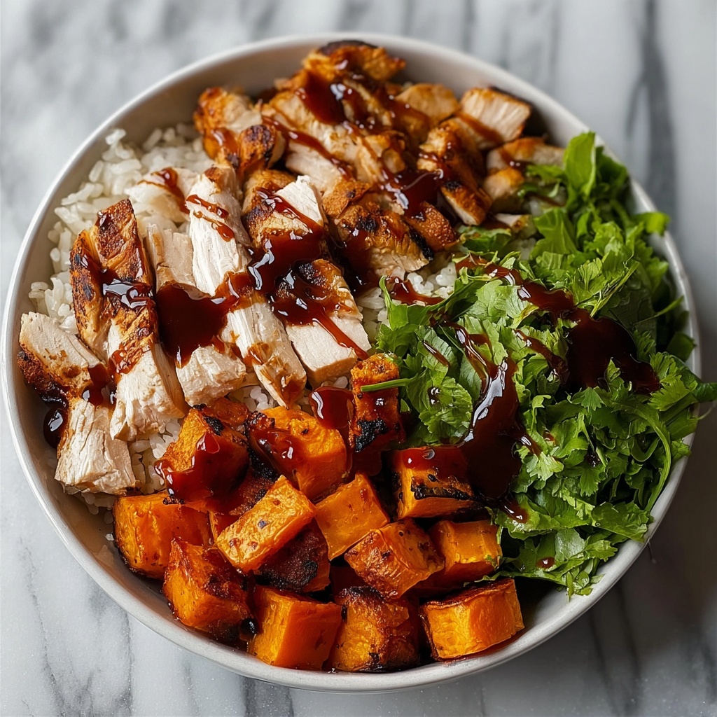 BBQ Chicken & Roasted Sweet Potato Bowls Recipe - Recipe Image
