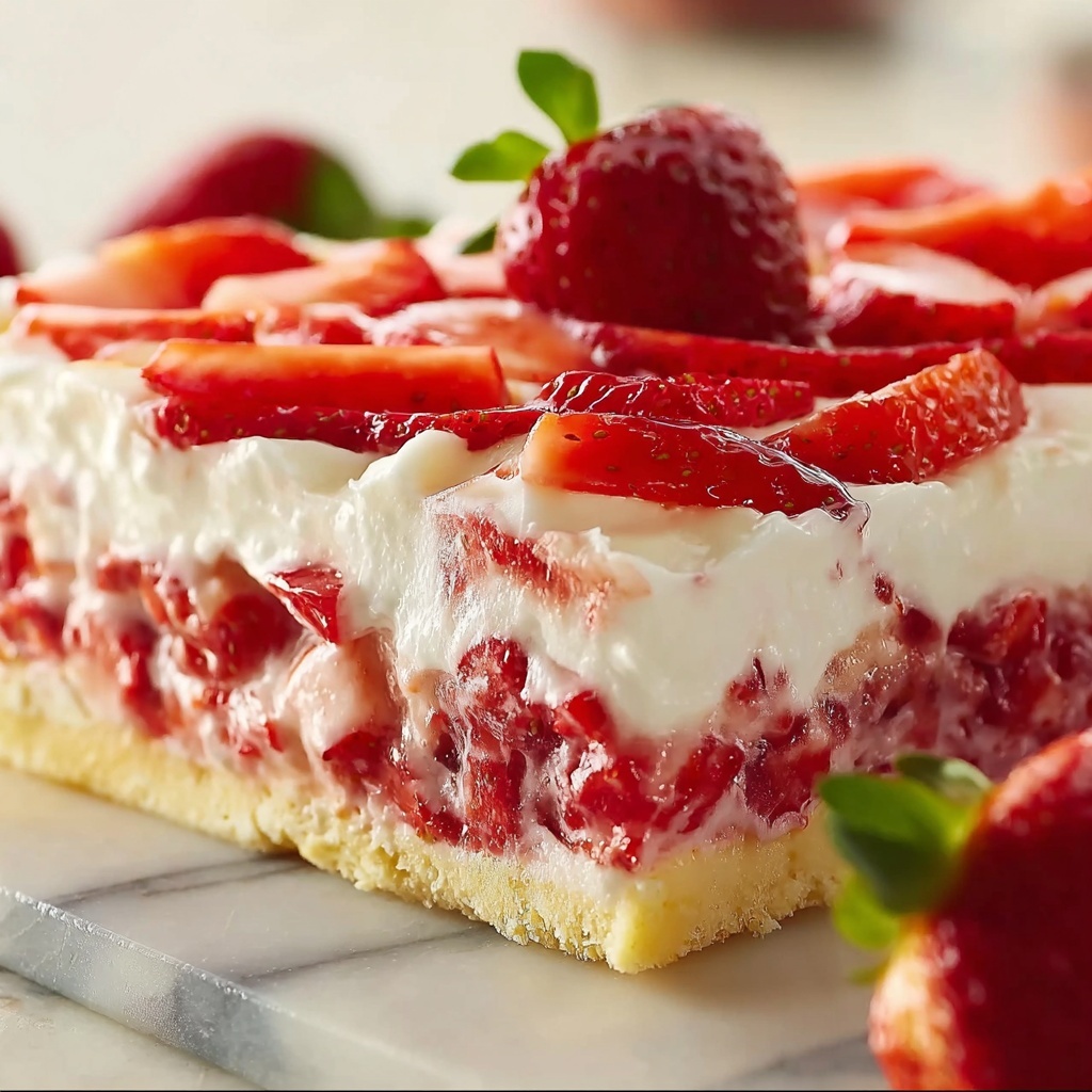 No-Bake Strawberry Jello Lasagna Recipe - Recipe Image