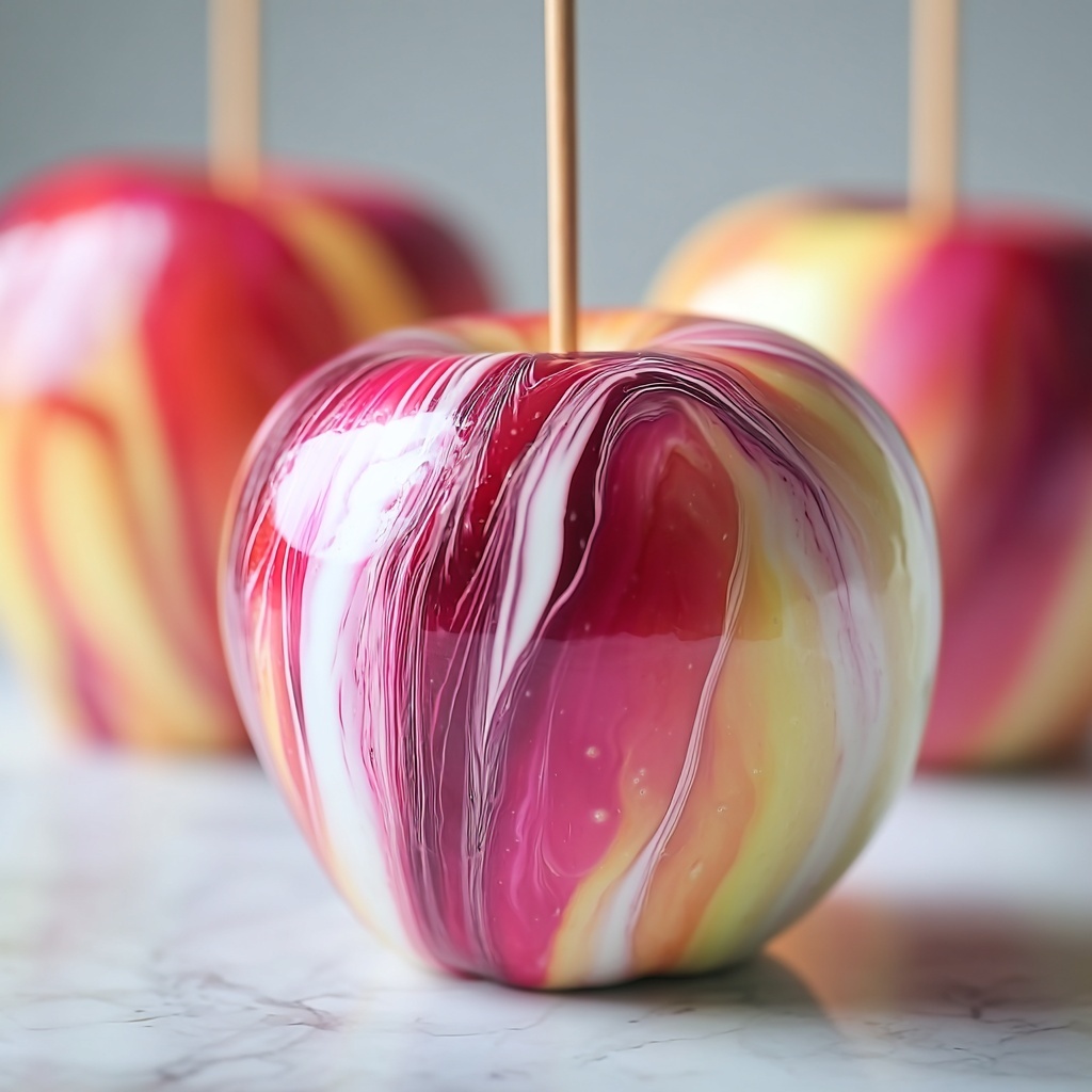 Marbled Effect Candy Apples Recipe - Recipe Image