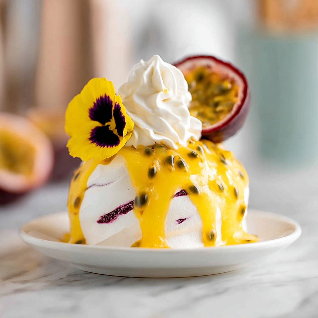 Vegan Meringue with Passion Fruit Curd Recipe - Recipe Image