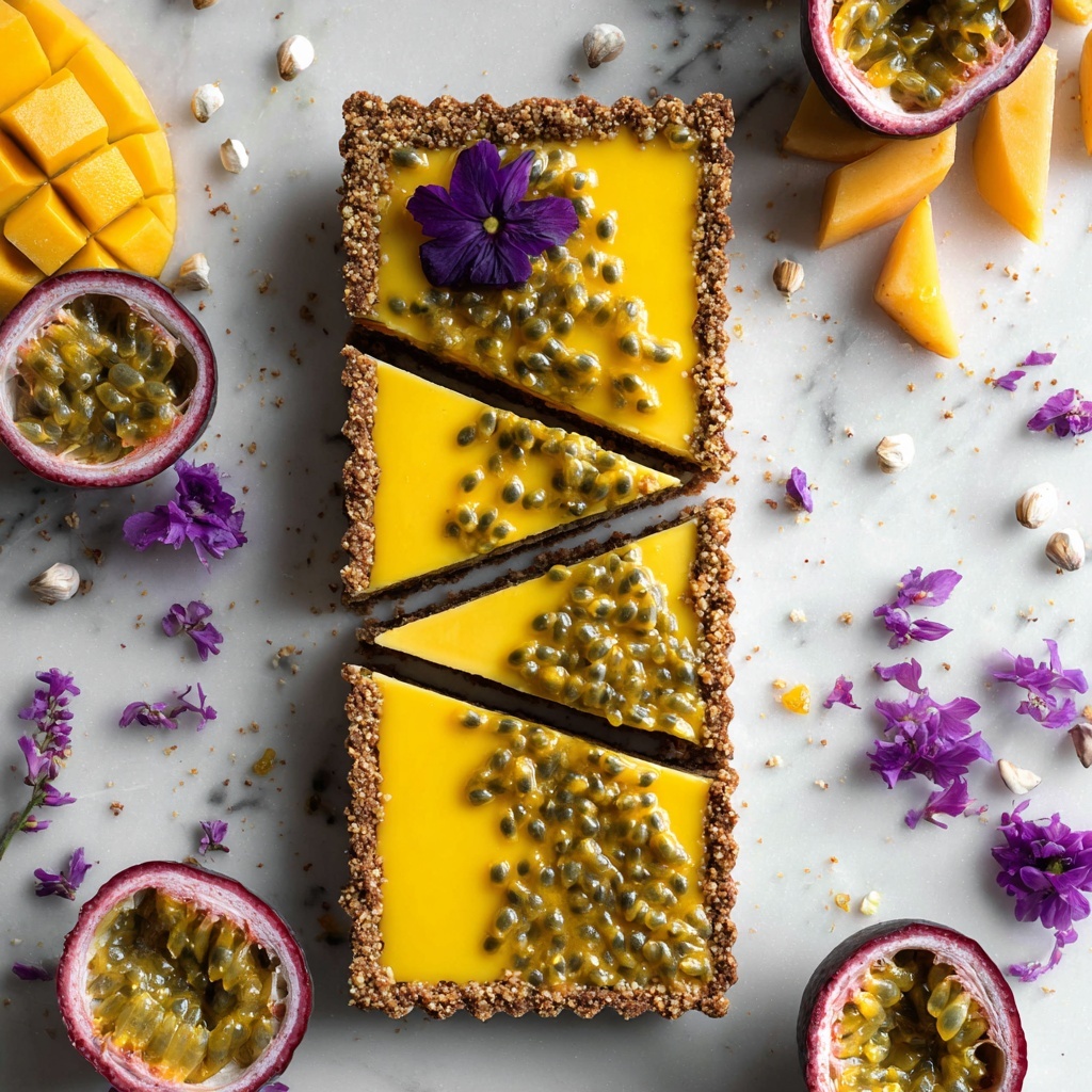 Vegan Mango Passionfruit Tart (No-Bake) Recipe - Recipe Image