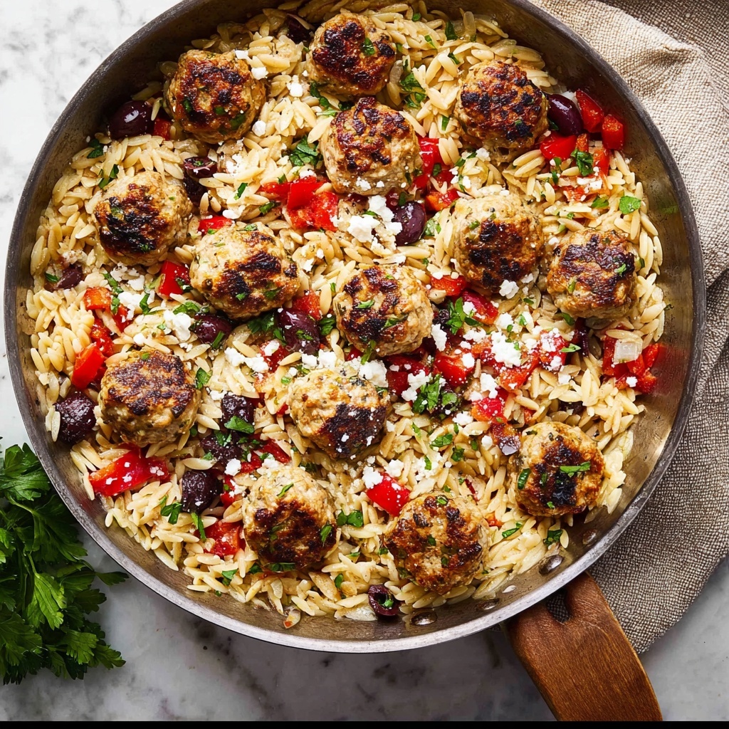 Greek Meatballs and Orzo Skillet Recipe - Recipe Image