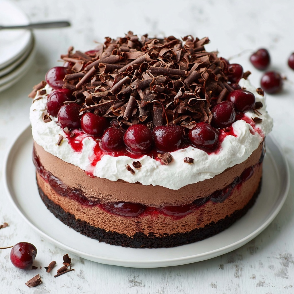 No Bake Vegan Black Forest Cheesecake Recipe - Recipe Image