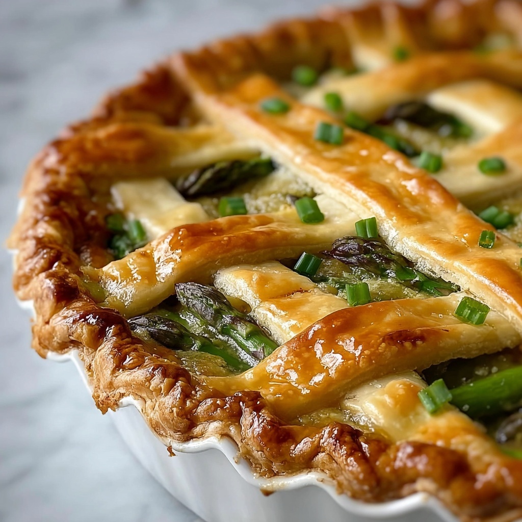 Asparagus Pie with Swiss and Parmesan Cheese Recipe - Recipe Image