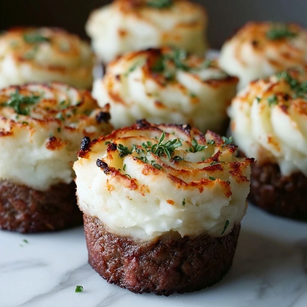 Meatloaf Cupcakes with Whipped Potato Topping Recipe - Recipe Image