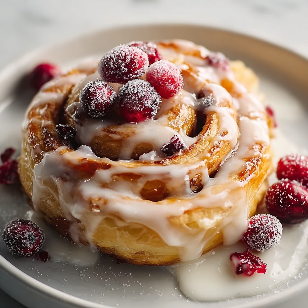 Cream Cheese Danishes with Sugared Cranberries and Vanilla Butter Glaze Recipe - Recipe Image