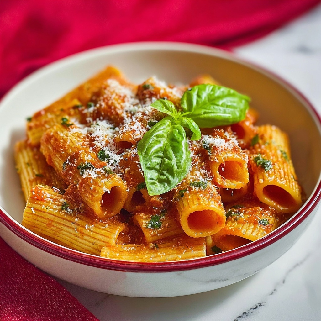 Spicy Basil Rigatoni Recipe - Recipe Image