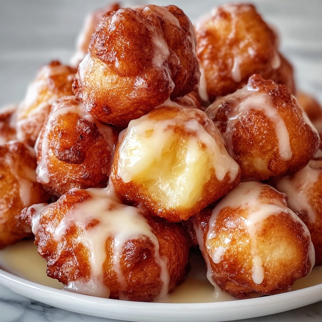 Soft Cinnamon Apple Fritters with Vanilla Glaze Recipe - Recipe Image