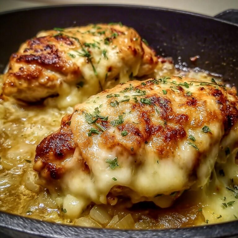 Easy One Pan French Onion Stuffed Chicken Recipe