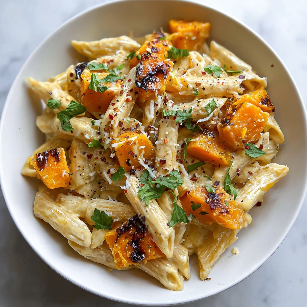 Butternut Squash Pasta with Garlic and Cream Recipe - Recipe Image