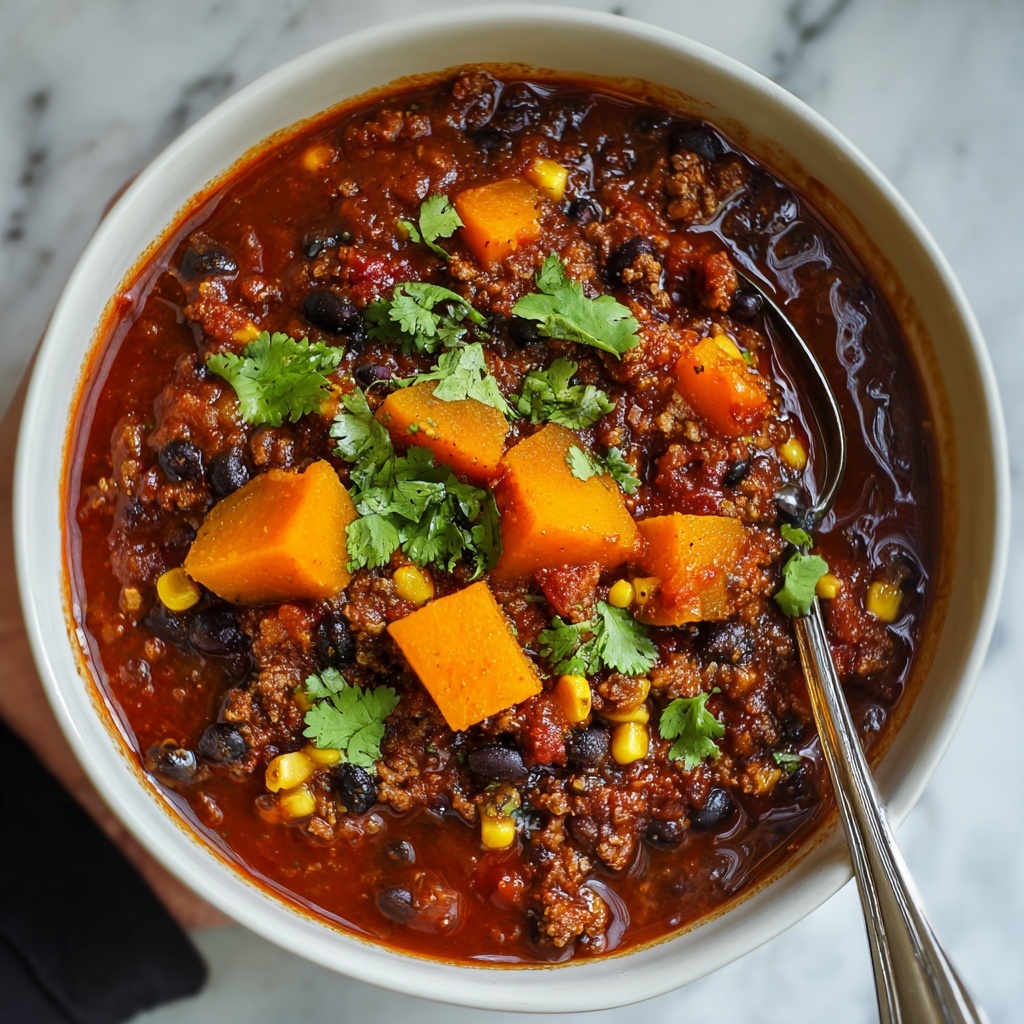 Easy Butternut Squash Chili With Turkey or Beef Recipe - Recipe Image