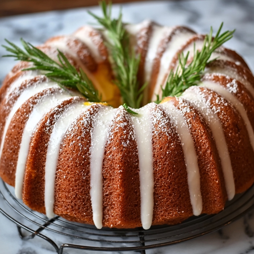 Rosemary-Lemon Bundt Cake with Candied Rosemary Recipe - Recipe Image