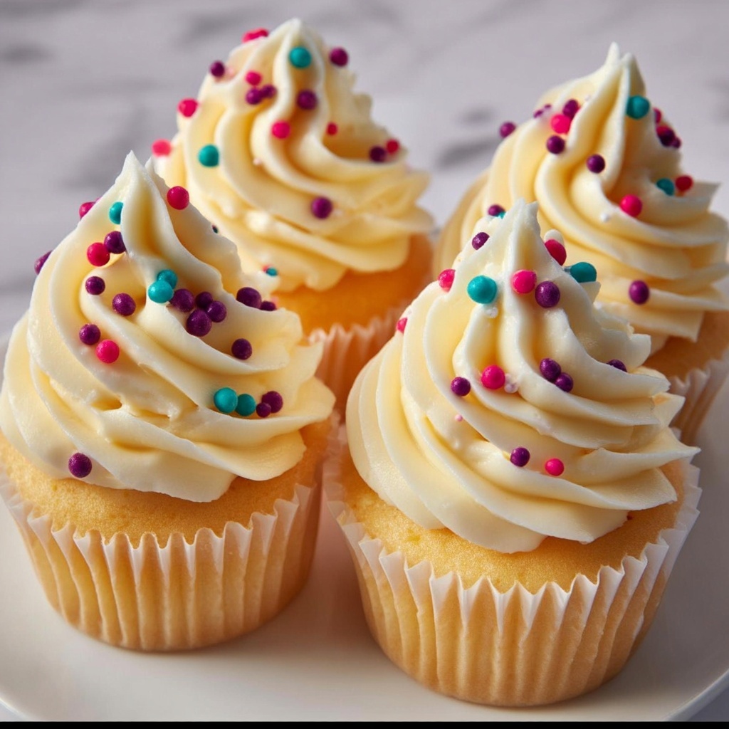 Homemade Classic Cupcakes with Vanilla Frosting Recipe - Recipe Image