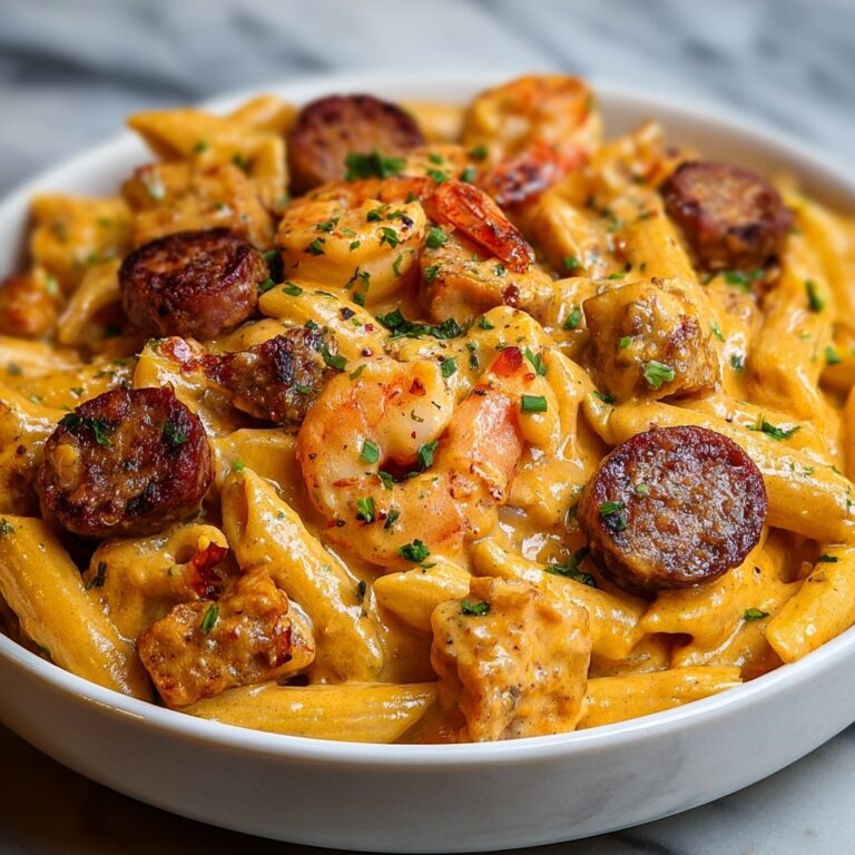 Creamy Cajun Pasta with Shrimp and Spicy Sausage Recipe