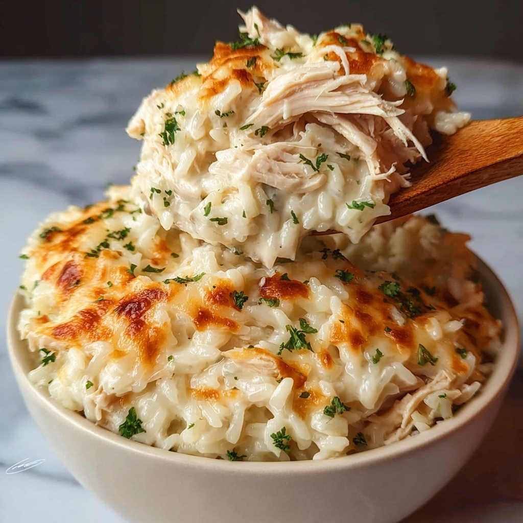 Chicken Alfredo Rice Casserole Recipe - Recipe Image