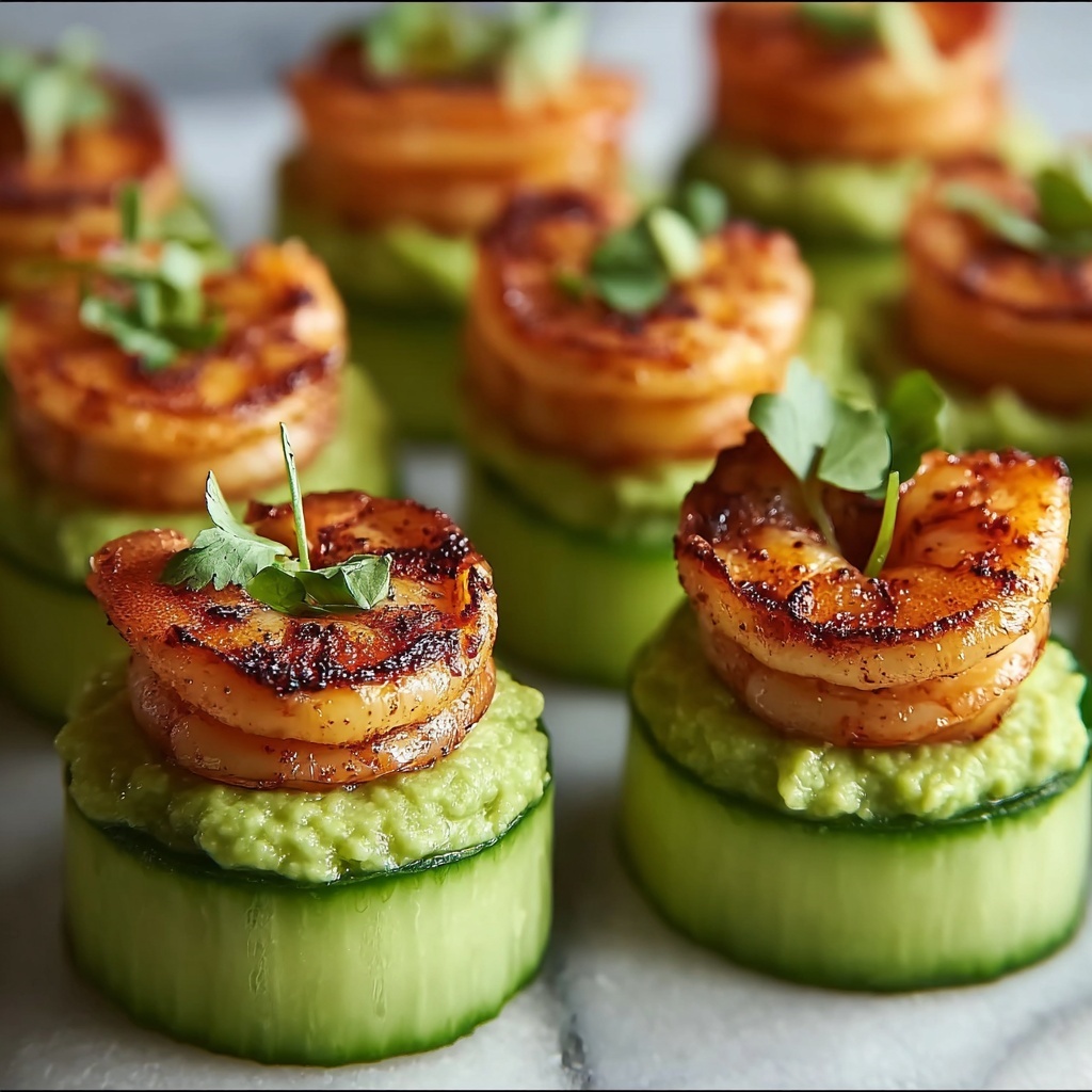 Blackened Shrimp Avocado Cucumber Bites Recipe - Recipe Image