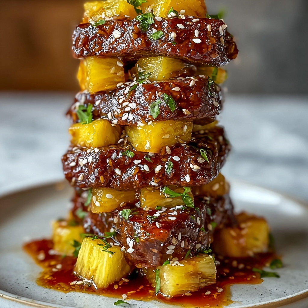Teriyaki Beef & Pineapple Rice Stack Recipe - Recipe Image