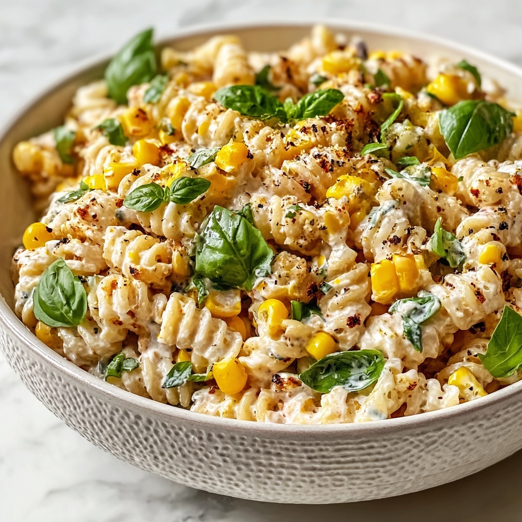 Creamy Street Corn Pasta Salad Recipe - Recipe Image