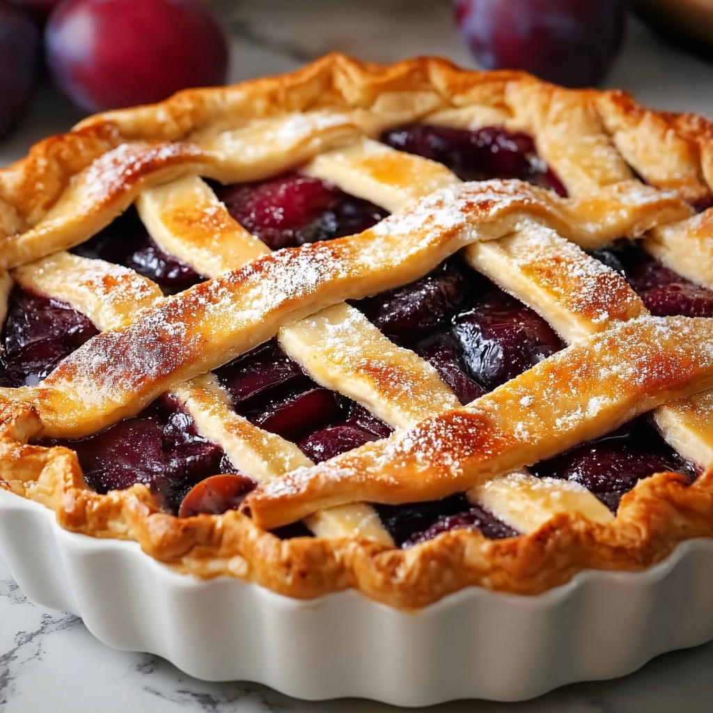 Plum Lattice Pie Recipe - Recipe Image