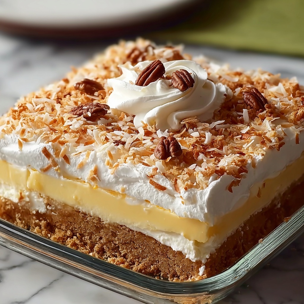Coconut Cream Layered Dessert Recipe - Recipe Image