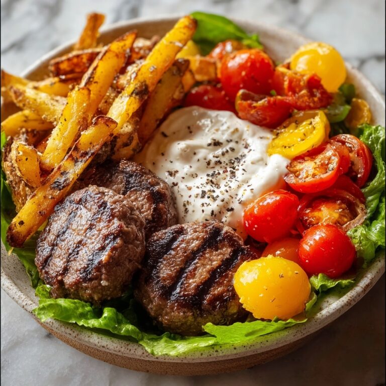 Burger Bowls with Caramelized Onion Aioli Recipe