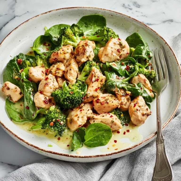Garlic Chicken with Broccoli, Spinach, and Cream Cheese Recipe