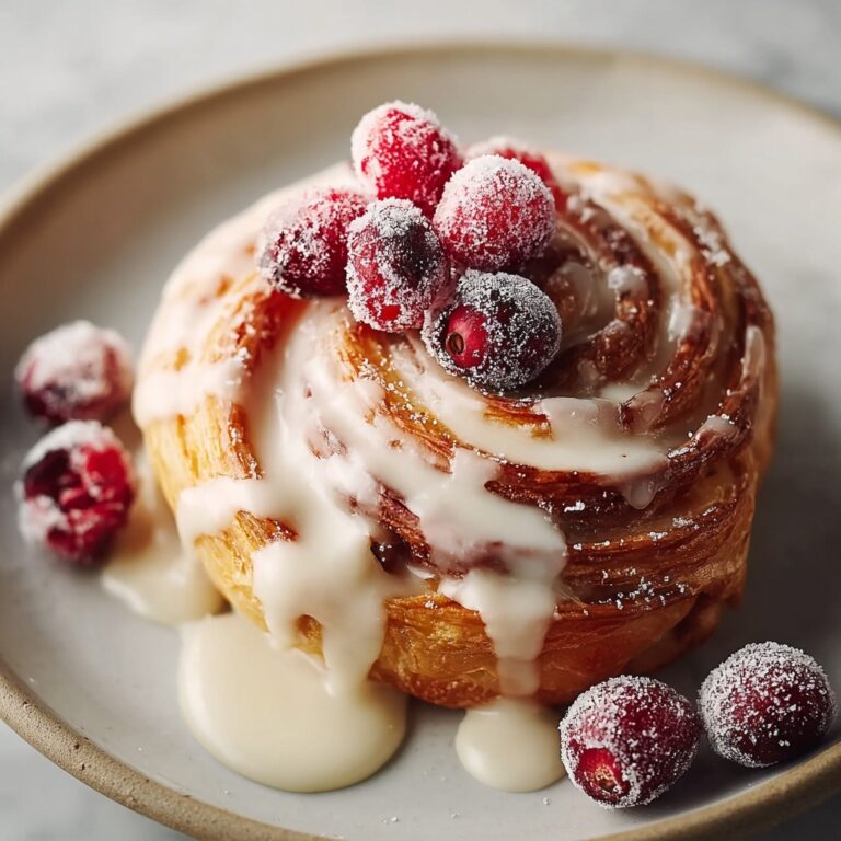 Cream Cheese Danishes with Sugared Cranberries and Vanilla Butter Glaze Recipe