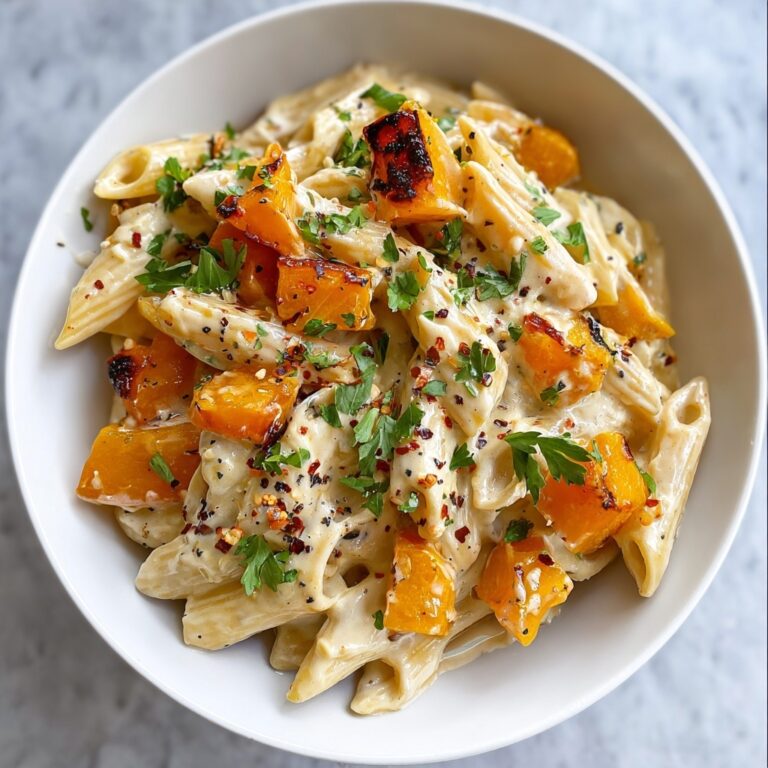 Butternut Squash Pasta with Garlic and Cream Recipe
