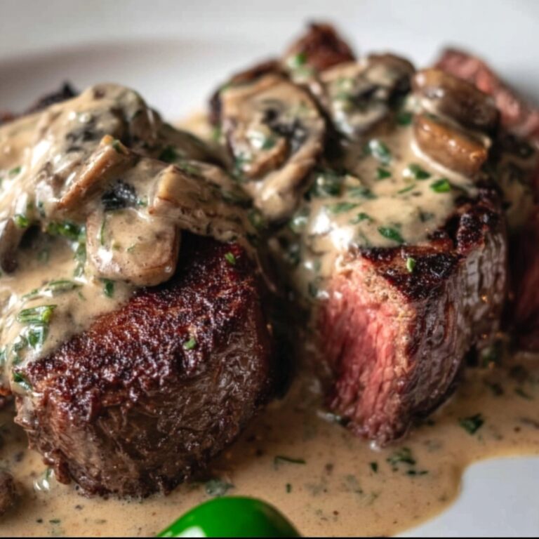 Peppercorn-Crusted Filet Mignon with Creamy Green Peppercorn Sauce Recipe