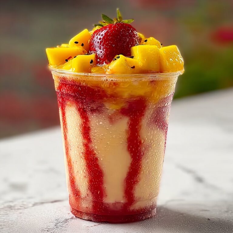 Mango Strawberry Sunrise Frappuccinos Recipe