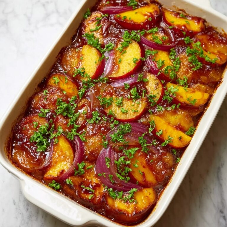 Roasted Peach BBQ Chicken Bake Recipe