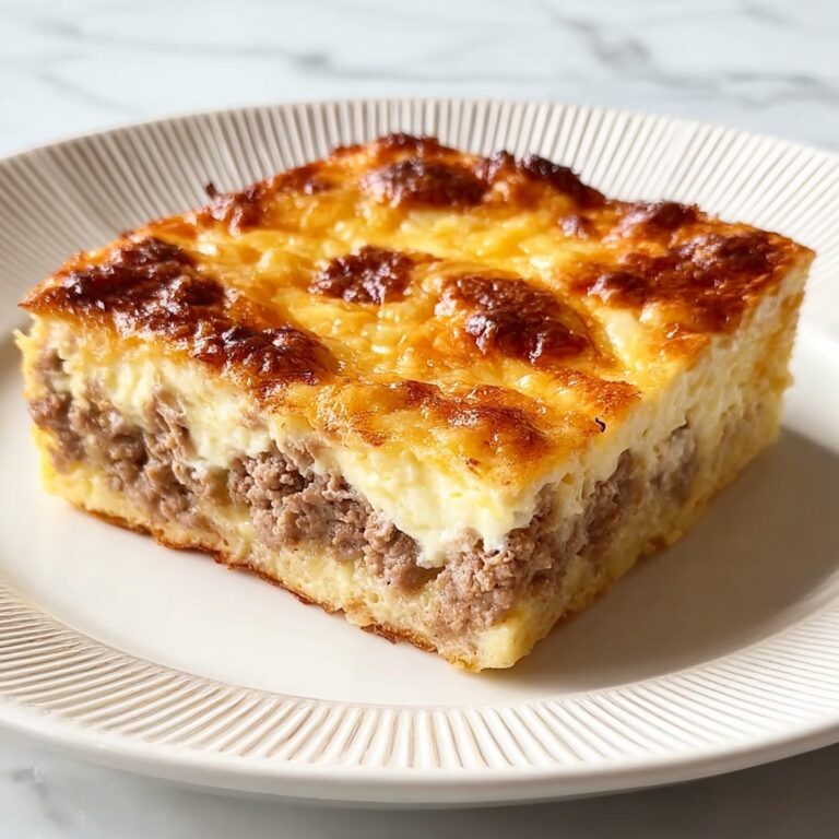 Breakfast Casserole with Crescent Rolls, Sausage, and Cheddar Cheese Recipe