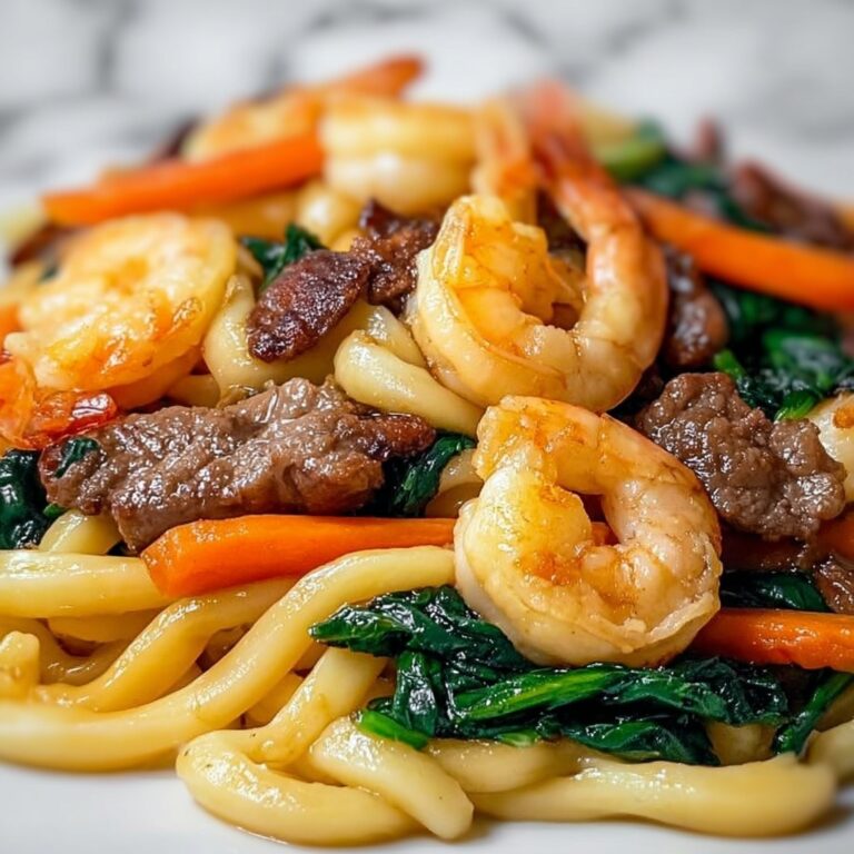 Steak & Shrimp Stir-Fried Noodles Recipe