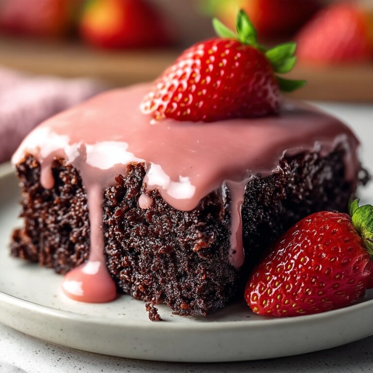 Strawberry Brownies with Pink Glaze Recipe