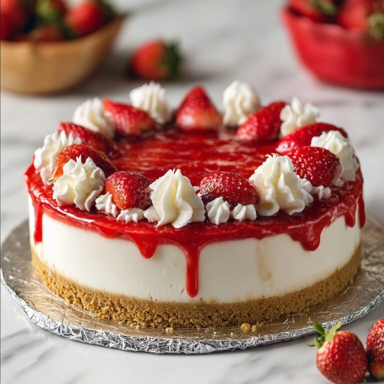 Strawberry Cheesecake Recipe with Fresh Strawberry Sauce Recipe
