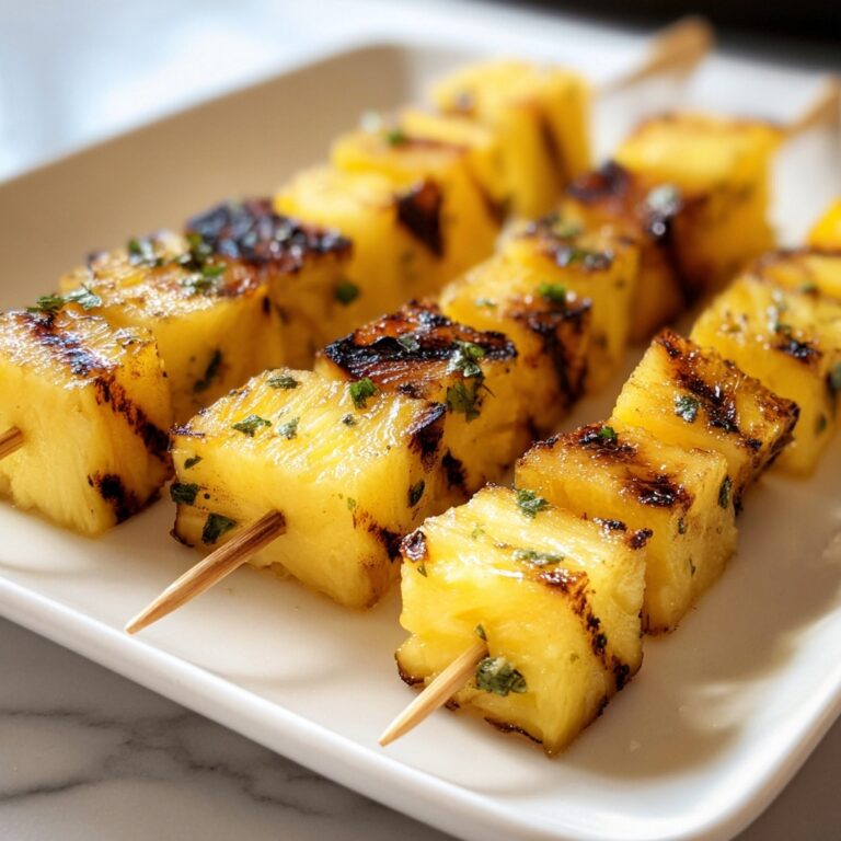 Grilled Pineapple Skewers with Honey, Lime, and Cinnamon Recipe
