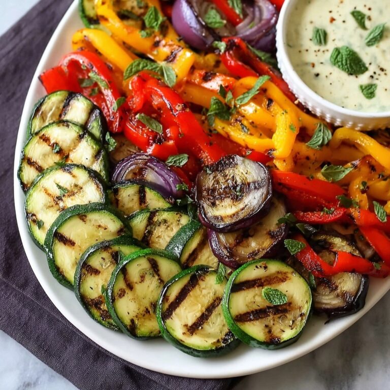 Grilled Vegetable Platter with Cumin-Yogurt Sauce Recipe