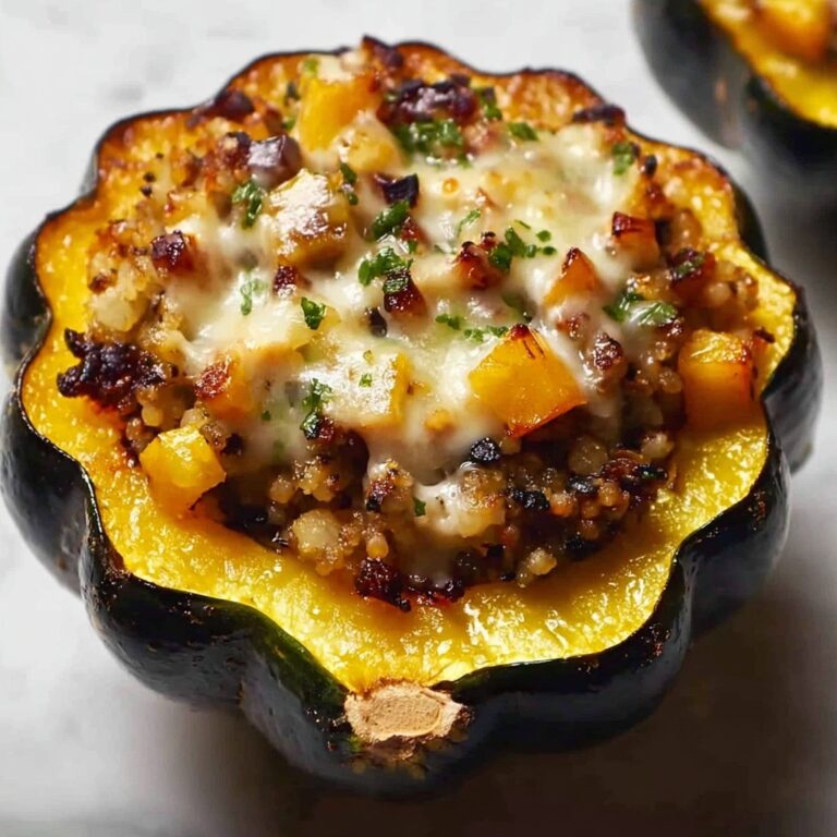 Stuffed Acorn Squash with Sausage, Apple, Cranberries, and Nuts Recipe